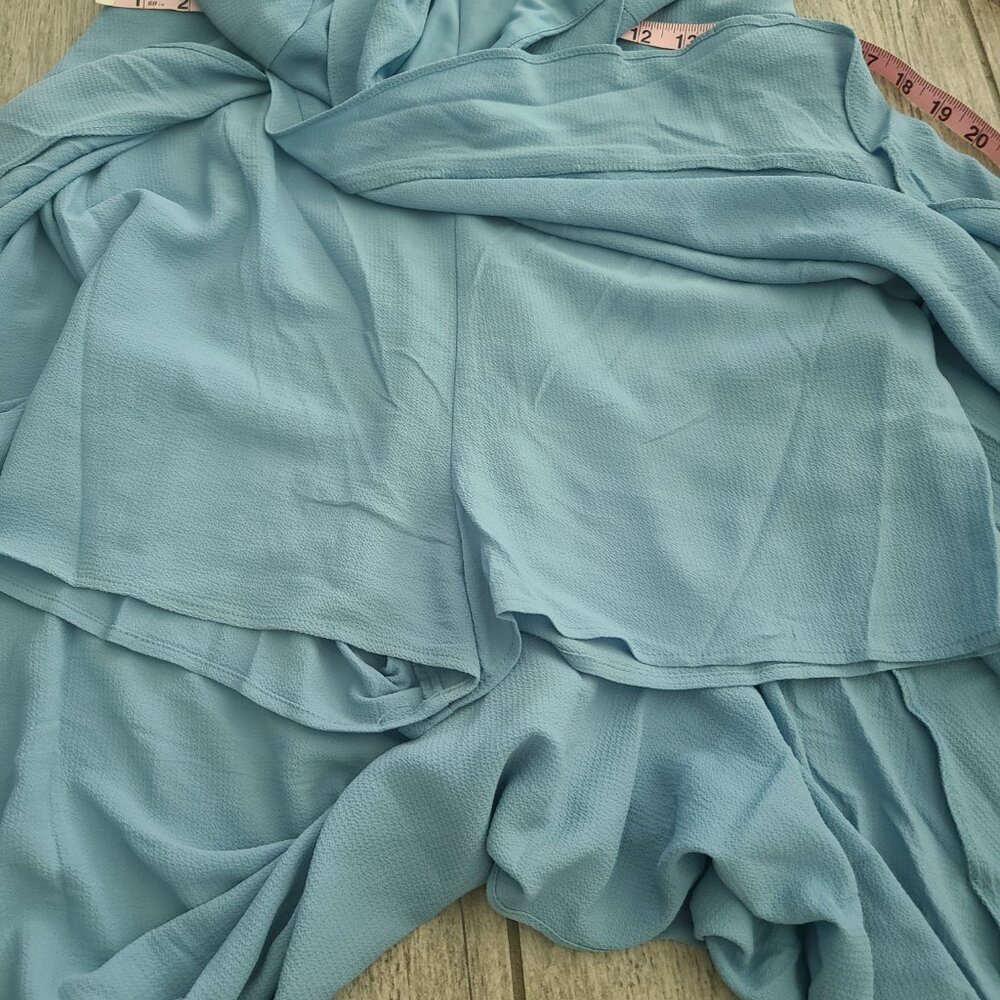 GB Fan Favs ruffle high low dress dusty blue size large NWT - Picture 10 of 13